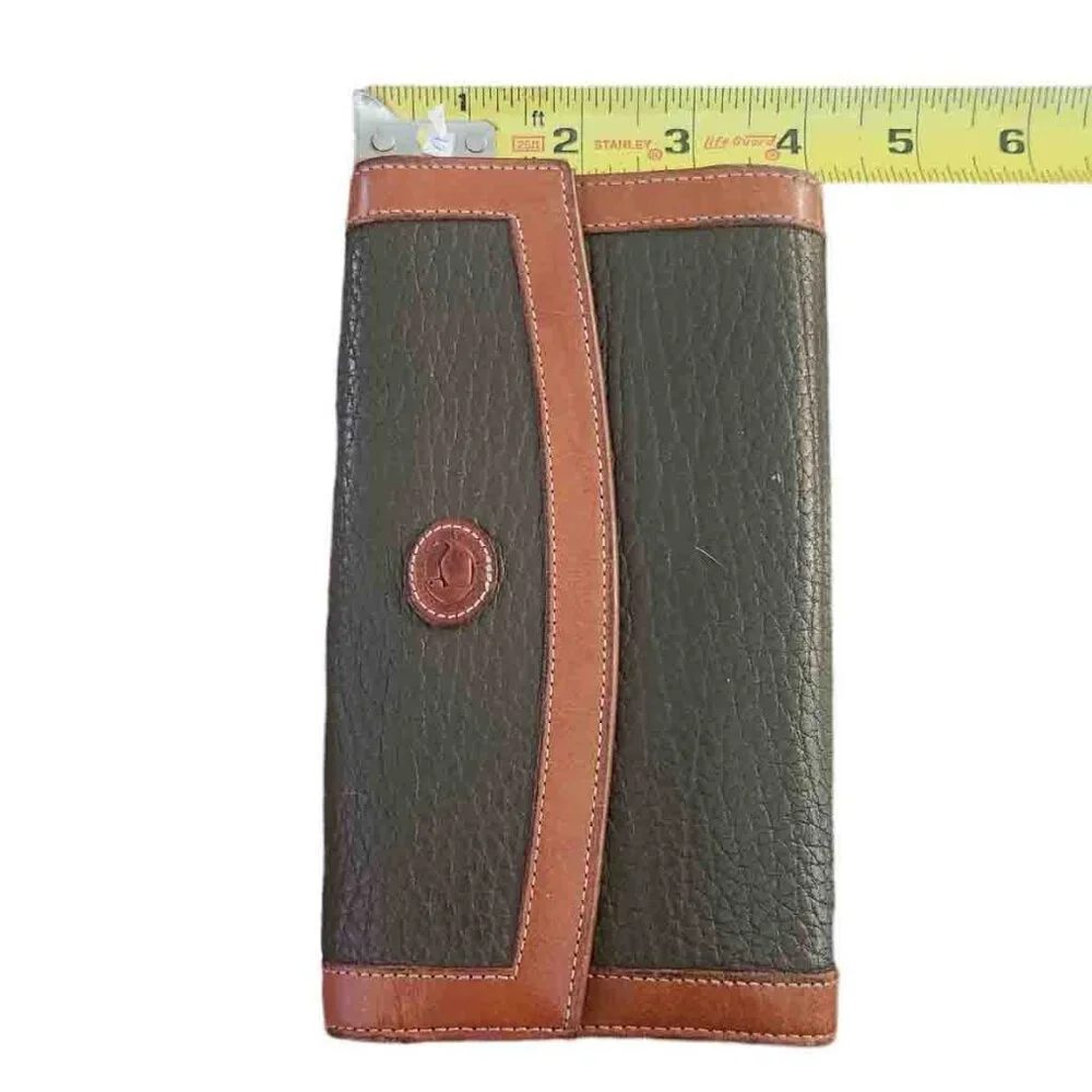 VTG Dooney & Bourke All Weather Leather Trifold Checkbook Wallet Clutch - Picture 11 of 13